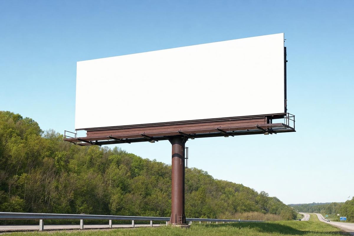 Empty billboard face seen from the roadway, used to illustrate what a billboard costs in Springfield, MO